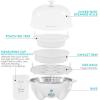 Elite Gourmet Easy Electric 7 Egg Capacity Soft, Medium, Hard-Boiled Cooker Poacher, Scrambled, Omelet Maker with Auto Shut-Off and Buzzer, BPA Free(White)