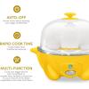 Elite Gourmet Easy Electric 7 Egg Capacity Soft, Medium, Hard-Boiled Cooker Poacher, Scrambled, Omelet Maker with Auto Shut-Off and Buzzer, BPA Free(Yellow)