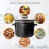 Elite Gourmet MST-350B# Electric Slow Cooker, Adjustable Temp, Entrees, Sauces, Stews & Dips, Dishwasher Safe Glass Lid & Crock (3 Quart, Black)
