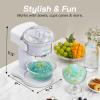 Elite Gourmet Snow Cone & Shaved Ice Maker, ESI2215M, Refreshing Slushies, Margaritas, Boba Drinks, Snow Cone & Holder and Ice Mold, Use Cubed & Bagged Ice, Stainless Steel Shaving Blade, Mint(White)