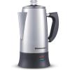 Elite Gourmet EC812G Vintage 50’s Electric Coffee Percolator Clear Brew Progress Knob Cool-Touch Handle Cord-less Serve, 12-Cup, Retro Green(Stainless Steel)