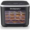 Elite Gourmet EFD809D Food Dehydrator with 5 Stainless Steel Trays, Adjustable Temp & Time + Keep Warm, Includes Interior Light, Fruit Roll Tray and Recipe Booklet, Black(Black)