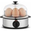 Elite Gourmet EGC115B Easy Egg Cooker Electric 7-Egg Capacity, Soft, Medium, Hard-Boiled Egg Cooker with Auto Shut-Off, Measuring Cup Included, BPA Free, Classic Black(Stainless Steel)