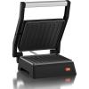 Elite Gourmet EPN160 5.5 x 5.3″ Multifunctional, Compact Electric Panini Press, Contact Grill, 180° Flat Grill, Lightweight, Floating Top-plate, Cool-touch Handle Non-Stick Surface, Black(5.5 x 5.3″)