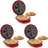 Elite Gourmet EQD-413 Electric Non-Stick 8″ Quesadilla Maker, Easy-Slice 6-Wedge, Grilled Cheese Corn Flour Tortilla Snacks, Red(11 ” (Pack of 3))