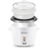 Elite Gourmet ERC006SS 6-Cup Electric Rice Cooker with Stainless Steel Inner Pot, Makes Soups, Stews, Porridges, Grains and Cereals, 6 cup (3 cups uncooked), Black(White)