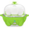 Elite Gourmet Easy Electric 7 Egg Capacity Soft, Medium, Hard-Boiled Cooker Poacher, Scrambled, Omelet Maker with Auto Shut-Off and Buzzer, BPA Free(Lime Green)
