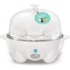 Elite Gourmet Easy Electric 7 Egg Capacity Soft, Medium, Hard-Boiled Cooker Poacher, Scrambled, Omelet Maker with Auto Shut-Off and Buzzer, BPA Free(White)