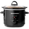 Elite Gourmet MST-350B# Electric Slow Cooker, Adjustable Temp, Entrees, Sauces, Stews & Dips, Dishwasher Safe Glass Lid & Crock (3 Quart, Black)
