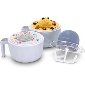 Elite Gourmet 4Qt Electric Ice Cream Maker EIM350X Delicious Homemade Ice Cream, Gelato, Sorbet, Frozen Yogurt, 4Qt Aluminum Freezing Cannister, Durable Plastic Ice Bucket, Powerful 50W, Periwinkle(1 Pint)