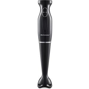 Elite Gourmet EHB3201 Immersion Hand Blender 300 Watts 2 Speed Mixing with Detachable Blades, Detachable Wand Stick Mixer, Smoothies, Baby Food, Soup, Charcoal Black