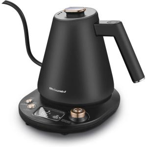 Elite Gourmet EKT3001 1L Digital Water Kettle, 304 Stainless Steel Interior, Programmed Temperatures, Keep Warm Function, Cordless, 360° Base, Auto Off & Audible Indicator, Matte Black(Copper)