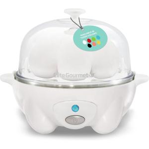 Elite Gourmet Easy Electric 7 Egg Capacity Soft, Medium, Hard-Boiled Cooker Poacher, Scrambled, Omelet Maker with Auto Shut-Off and Buzzer, BPA Free(White)