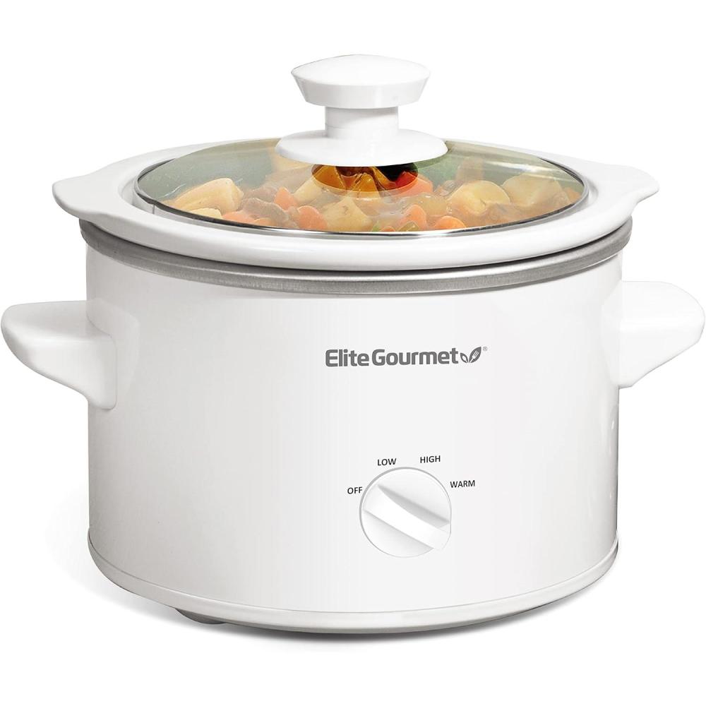 image:imageElite Gourmet MST250XW Electric Slow Cooker Ceramic Pot Adjustable Temp Entrees Sauces Stews amp Dips Dishwasher Safe Glass Lid amp Crock