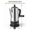 Elite Gourmet 12-Cup Electric Coffee Percolator, Dishwasher Safe Stainless-Steel Filter, Lid & Tube, Keep Warm, 360° Swivel Base Cord-less Serving, Stainless-Steel