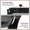 Elite Gourmet 15″ x 12″ x 4″ Electric Skillet, Xtra Deep Dish, Ceralast™ PFAS Free Ceramic, 1500W Rapid Heat, Tempered Glass Vented Lid, Dishwasher Safe, 12.5 Qt., Black/Gray(10.5Qt)