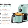 Elite Gourmet EAF2411G Digital Indoor Grill/Air Fryer Oven, 11L Capacity, Grill Rack, 8 Presets, Bake, Roast, Broil, Dehydrate, 1700-Watts, 25 Delicious Recipes, Stainless-Steel/Black(Mint)
