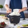 Elite Gourmet ERC003B Electric Rice Cooker with Automatic Keep Warm Makes Soups, Stews, Grains, Hot Cereals, 6 Cups Cooked (3 Cups Uncooked), Black(Black)