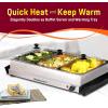Elite Gourmet EWM-6171 Triple 3 x 2.5 Qt. Trays, Buffet Server, Food Warmer Temperature Control, Clear Slotted Lids, Perfect for Parties, Entertaining & Holidays, 7.5 Qt Total, Stainless Steel