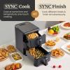 Elite Gourmet Glass Air Fryer, 2.4 Qt Compact Size for 1–2 People, PFAS-Free Ceramic & Glass Basket, Visible Cooking, Adjustable Temp 175–400°F, 1150W, Black(10.5 Quart)