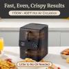 Elite Gourmet Glass Air Fryer, 2.4 Qt Compact Size for 1–2 People, PFAS-Free Ceramic & Glass Basket, Visible Cooking, Adjustable Temp 175–400°F, 1150W, Black(10.5 Quart)