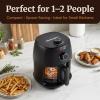 Elite Gourmet Glass Air Fryer, 2.4 Qt Compact Size for 1–2 People, PFAS-Free Ceramic & Glass Basket, Visible Cooking, Adjustable Temp 175–400°F, 1150W, Black(2.4 Quart)
