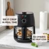 Elite Gourmet Glass Air Fryer, 2.4 Qt Compact Size for 1–2 People, PFAS-Free Ceramic & Glass Basket, Visible Cooking, Adjustable Temp 175–400°F, 1150W, Black(2.4 Quart)