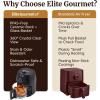 Elite Gourmet Glass Air Fryer, 2.4 Qt Compact Size for 1–2 People, PFAS-Free Ceramic & Glass Basket, Visible Cooking, Adjustable Temp 175–400°F, 1150W, Black(2.4 Quart)