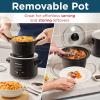 Elite Gourmet MST-350B Electric Slow Cooker, Adjustable Temp, Entrees, Sauces, Stews & Dips, Dishwasher Safe Glass Lid & Crock (3 Quart, Black)(2 Quarts)
