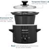 Elite Gourmet MST-350B Electric Slow Cooker, Adjustable Temp, Entrees, Sauces, Stews & Dips, Dishwasher Safe Glass Lid & Crock (3 Quart, Black)(2 Quarts)