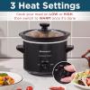 Elite Gourmet MST-350B Electric Slow Cooker, Adjustable Temp, Entrees, Sauces, Stews & Dips, Dishwasher Safe Glass Lid & Crock (3 Quart, Black)(2 Quarts)