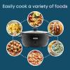 Elite Gourmet MST-350B Electric Slow Cooker, Adjustable Temp, Entrees, Sauces, Stews & Dips, Dishwasher Safe Glass Lid & Crock (3 Quart, Black)(6 Quarts)