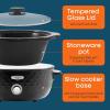 Elite Gourmet MST-350B Electric Slow Cooker, Adjustable Temp, Entrees, Sauces, Stews & Dips, Dishwasher Safe Glass Lid & Crock (3 Quart, Black)(6 Quarts)