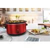 Elite Gourmet Stainless Steel Slow Cooker, Dishwasher-Safe with Tempered Glass Lid, Cool-Touch Handles, Removable Stoneware Pot, 8.5 Quart,MST-900V(Red)