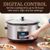 Elite Gourmet Stainless Steel Slow Cooker, Dishwasher-Safe with Tempered Glass Lid, Cool-Touch Handles, Removable Stoneware Pot, 8.5 Quart,MST-900V(Stainless Steel/Black)