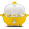 Elite Gourmet EGC-007 Rapid Egg Cooker, 7 Easy-To-Peel, Hard, Medium, Soft Boiled Eggs, Poacher, Omelet Maker, Auto Shut-Off, Alarm, 16-Recipe Booklet, White(Yellow)