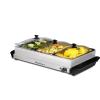 Elite Gourmet EWM-6171 Triple 3 x 2.5 Qt. Trays, Buffet Server, Food Warmer Temperature Control, Clear Slotted Lids, Perfect for Parties, Entertaining & Holidays, 7.5 Qt Total, Stainless Steel