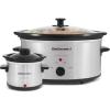 Elite Gourmet MST-350B Electric Slow Cooker, Adjustable Temp, Entrees, Sauces, Stews & Dips, Dishwasher Safe Glass Lid & Crock (3 Quart, Black)(5 Quarts)