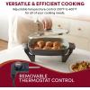 Elite Gourmet 15″ x 12″ x 3″ Stow-Away Foldable Electric Skillet, Ceralast™ PFAS Free Ceramic, 1500W Rapid Heat, Dishwasher Safe Pan & Lid, Black/Grey(12″ x 12″ (6 Qt))