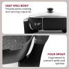 Elite Gourmet 15″ x 12″ x 3″ Stow-Away Foldable Electric Skillet, Ceralast™ PFAS Free Ceramic, 1500W Rapid Heat, Dishwasher Safe Pan & Lid, Black/Grey(12″ x 12″ (7.5 Qt))
