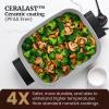 Elite Gourmet 15″ x 12″ x 3″ Stow-Away Foldable Electric Skillet, Ceralast™ PFAS Free Ceramic, 1500W Rapid Heat, Dishwasher Safe Pan & Lid, Black/Grey(15″ x 12″ (10 Qt))