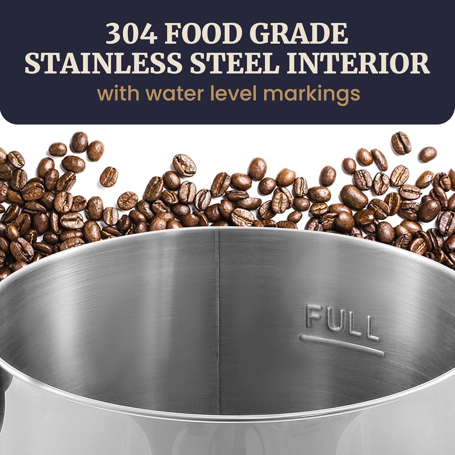 image:imageElite Gourmet CCM040 Stainless Steel 40 Cup Coffee Urn Removable Filter For Easy Cleanup Two Way Dispenser with CoolTouch Handles Electric Coffee Maker Urn Stainless Steel40 Cup