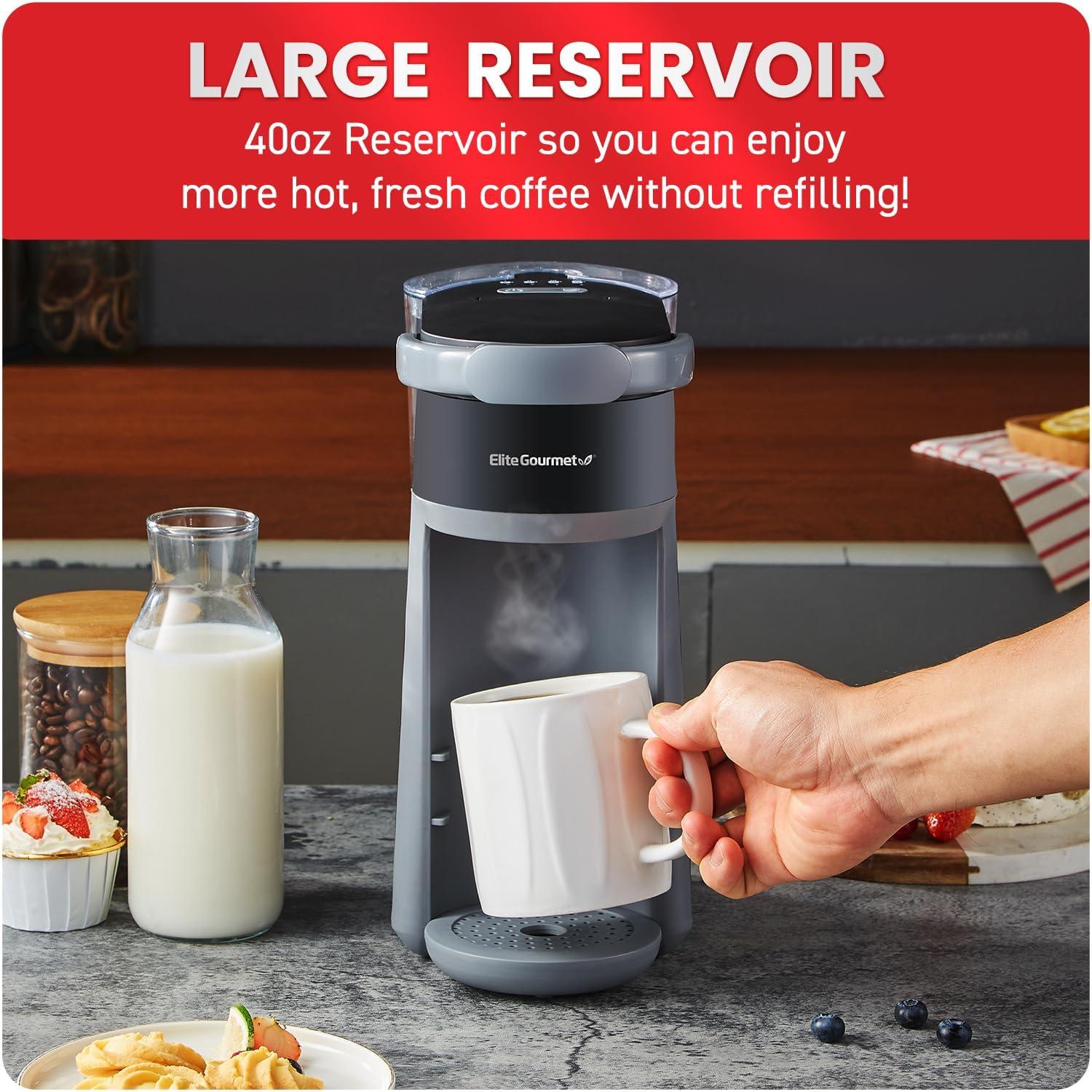 image:imageElite Gourmet EHC5055 Automatic Brew amp Drip Coffee Maker with Pause N Serve Reusable Filter OnOff Switch Water Level Indicator Black16 ounces