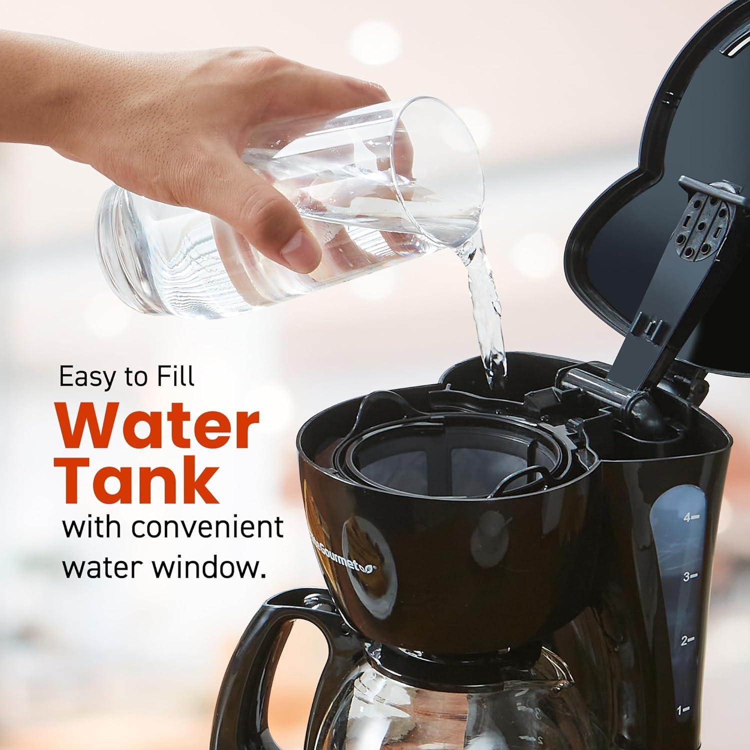 image:imageElite Gourmet EHC9420 Automatic 5Cup Brew amp Drip Coffee Maker with Pause N Serve Reusable Filter OnOff Switch Water Level IndicatorBlack