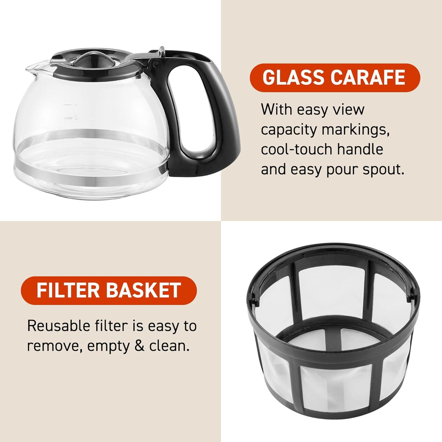image:imageElite Gourmet EHC9420 Automatic 5Cup Brew amp Drip Coffee Maker with Pause N Serve Reusable Filter OnOff Switch Water Level IndicatorBlack