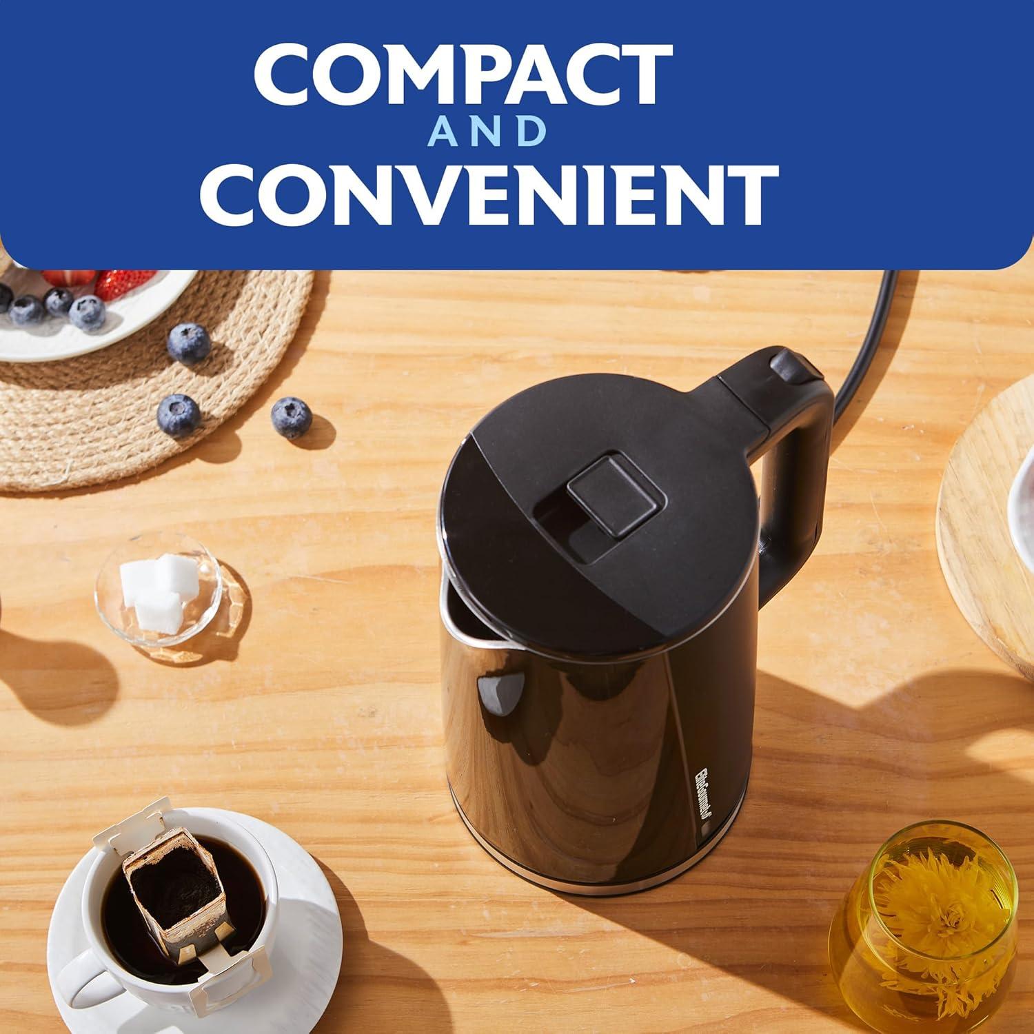 image:imageElite Gourmet EKT1821 18L Double Wall Insulated CoolTouch 1500W Kettle wStainless Steel Interior amp Lid 360 Swivel Base for Cord Free Serving Power On Lever Auto ShutOff Boil Dry Black18 Quarts