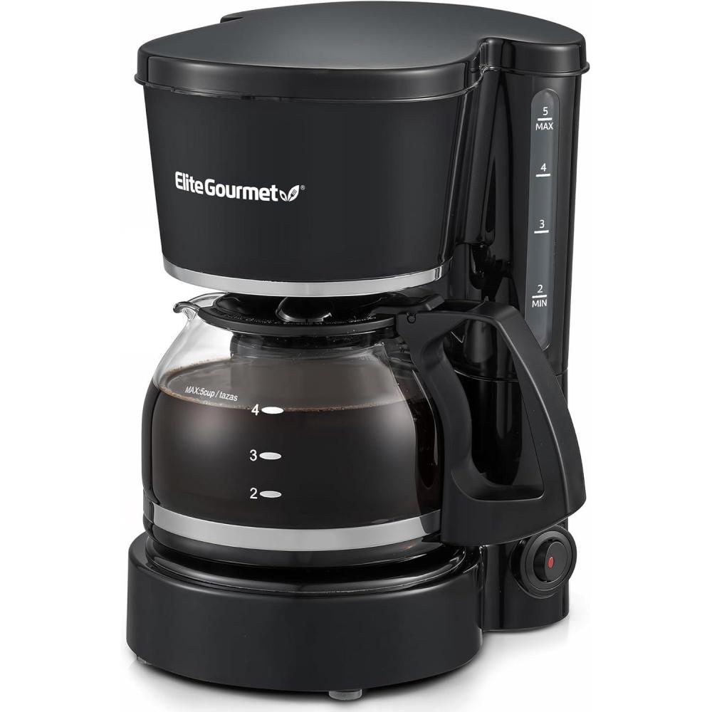 image:imageElite Gourmet EHC5055 Automatic Brew amp Drip Coffee Maker with Pause N Serve Reusable Filter OnOff Switch Water Level Indicator Black5 Cups