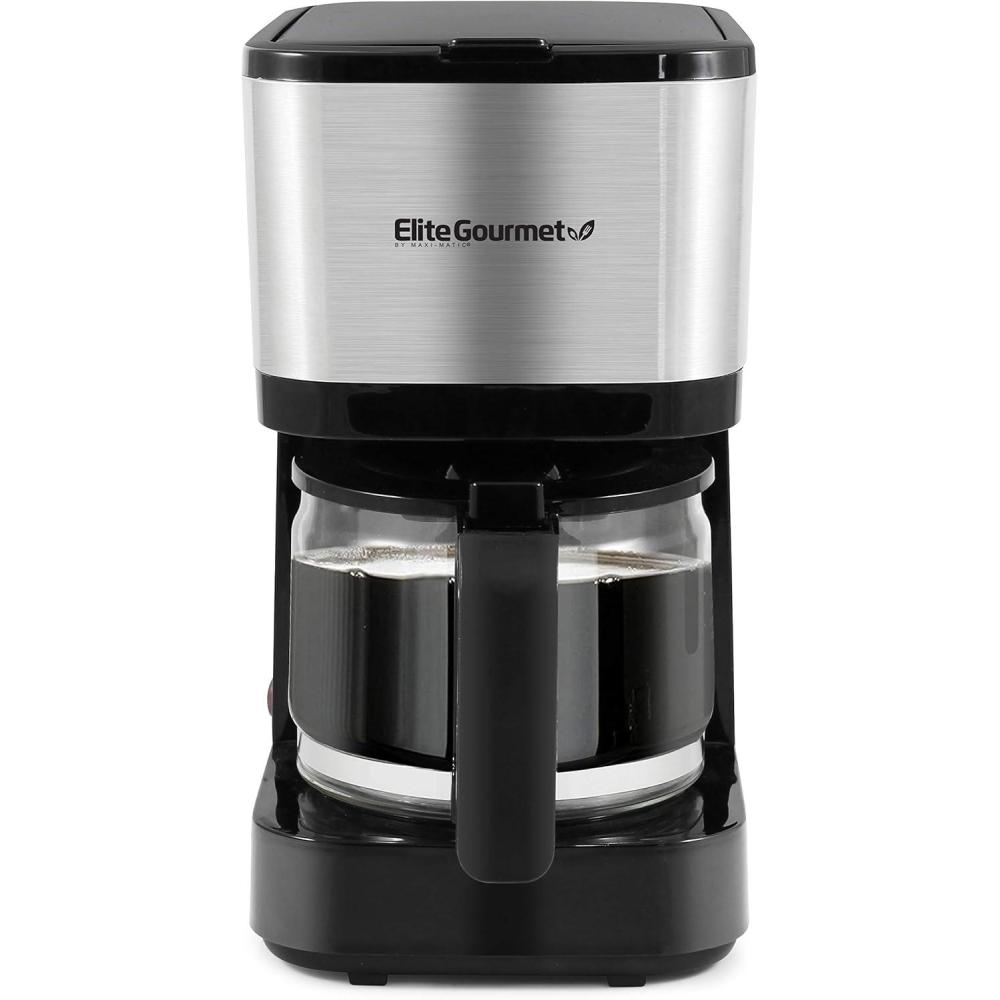 image:imageElite Gourmet EHC9420 Automatic 5Cup Brew amp Drip Coffee Maker with Pause N Serve Reusable Filter OnOff Switch Water Level IndicatorStainless Steel
