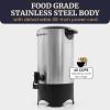 Elite Gourmet CCM-035# Maxi-Matic 30 Cup Stainless Steel Coffee Urn Removable Filter For Easy Cleanup, Two Way Dispenser with Cool-Touch Handles Electric Coffee Maker Urn, Stainless Steel(40 Cup)