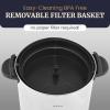 Elite Gourmet CCM-035# Maxi-Matic 30 Cup Stainless Steel Coffee Urn Removable Filter For Easy Cleanup, Two Way Dispenser with Cool-Touch Handles Electric Coffee Maker Urn, Stainless Steel(40 Cup)
